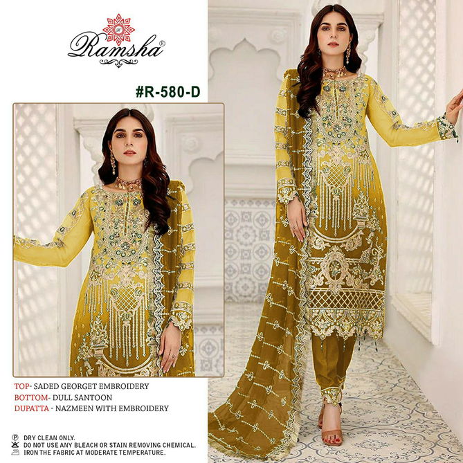 R 580 nx By Ramsha Pakistani Salwar Suits Catalog 